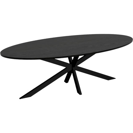 Eettafel Rato ovaal 240cm zwart MDF