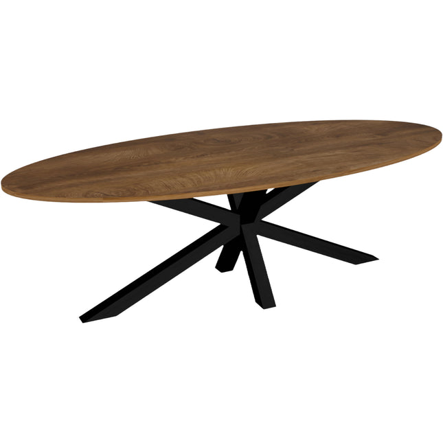 Eettafel Rato ovaal 260cm bruin MDF
