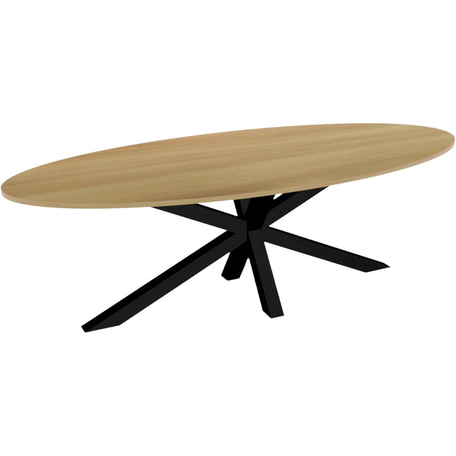 Eettafel Rato ovaal 260cm lichtbruin MDF