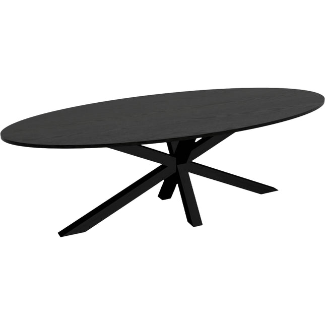 Eettafel Rato ovaal 260cm zwart MDF