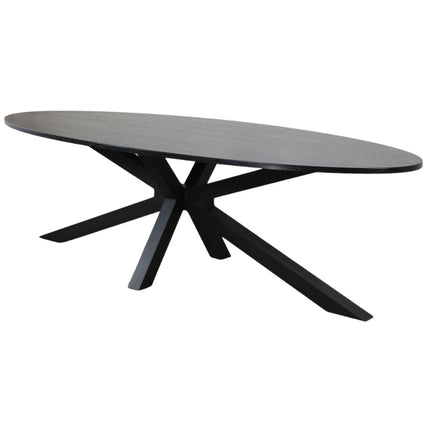 Eettafel Rato ovaal 260cm zwart MDF