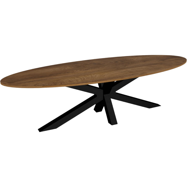 Eettafel Rato ovaal 300cm bruin MDF