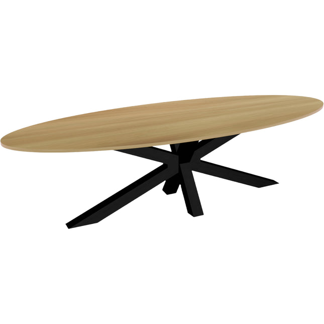 Eettafel Rato ovaal 300cm lichtbruin MDF