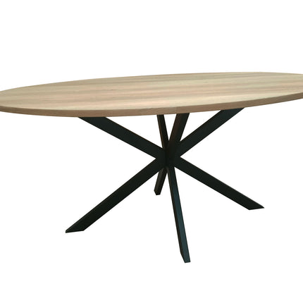 Eettafel Rato ovaal 160x100cm lichtbruin MDF