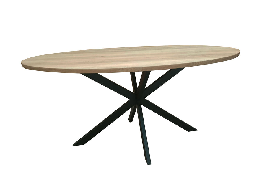 Eettafel Rato ovaal 160x100cm lichtbruin MDF