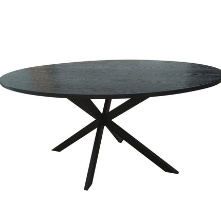 Eettafel Rato ovaal 160x100cm zwart MDF