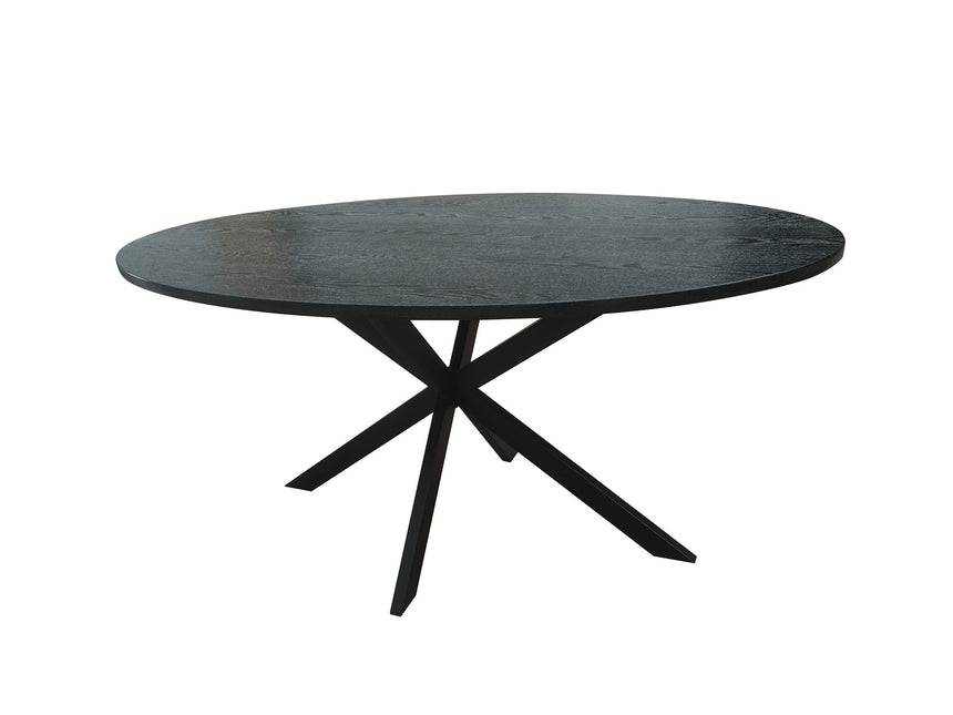 Eettafel Rato ovaal 160x100cm zwart MDF
