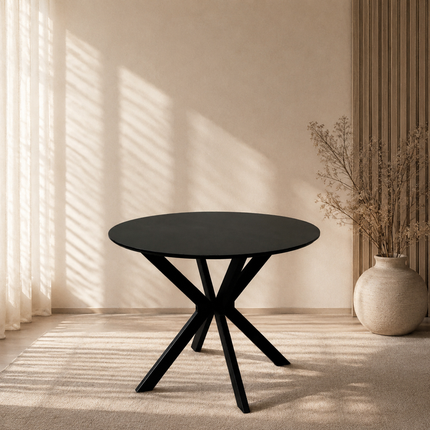 Eettafel Ronsi rond 100cm zwart MDF