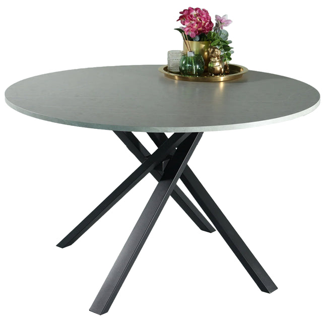 Eettafel Ronsi rond 120cm grijs MDF