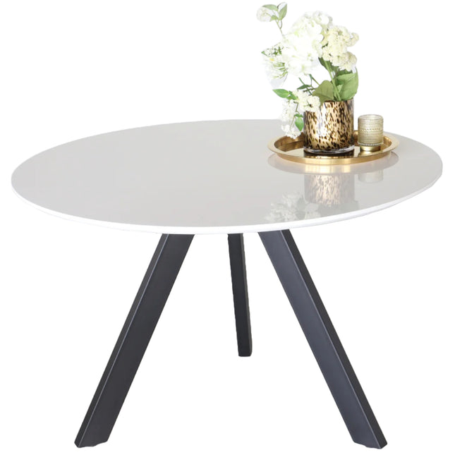 Eettafel Ronsi rond 120cm wit MDF
