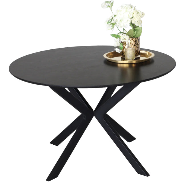 Eettafel Ronsi rond 120cm zwart MDF