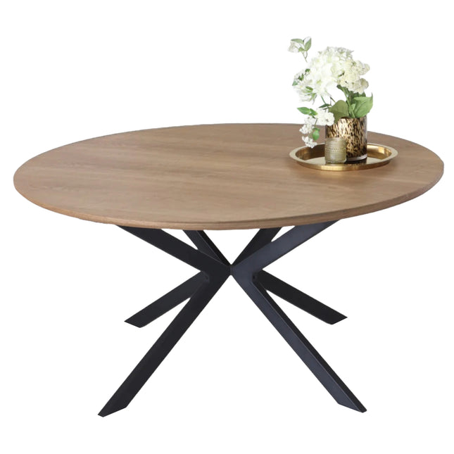 Eettafel Ronsi rond 140cm bruin MDF
