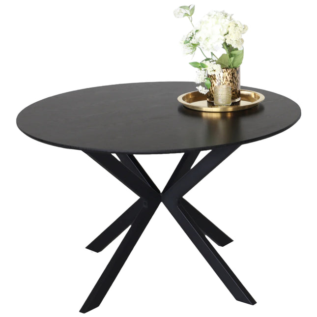 Eettafel Ronsi rond 140cm zwart MDF