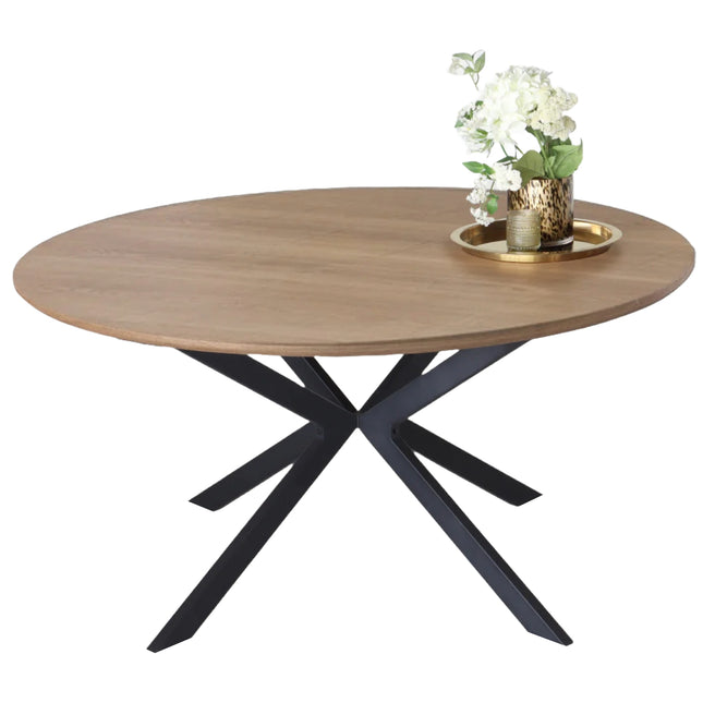 Eettafel Ronsi rond 150cm bruin MDF