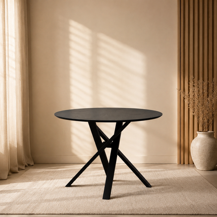 Eettafel Ronsi Antoinette rond 100cm zwart MDF