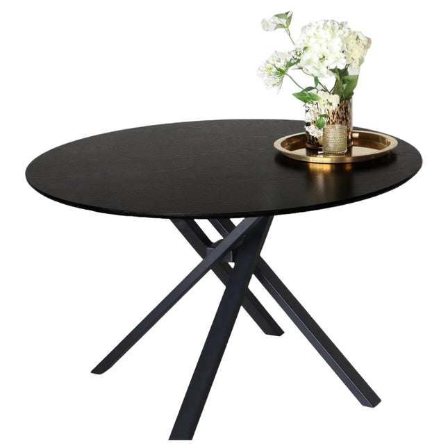 Eettafel Ronsi Antoinette rond 120cm zwart MDF