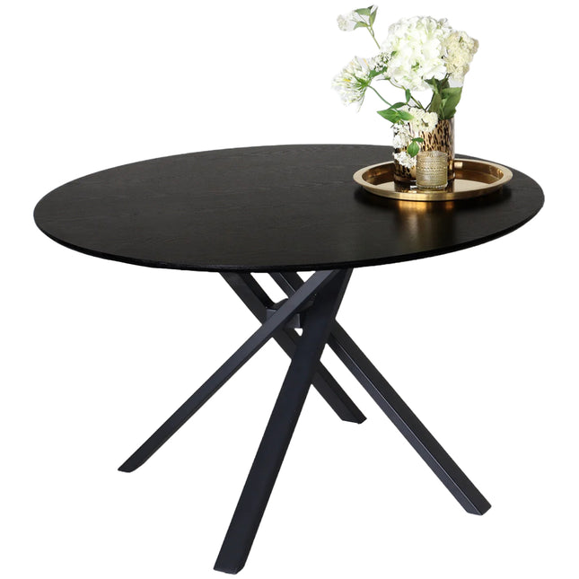 Eettafel Ronsi Antoinette rond 140cm zwart MDF
