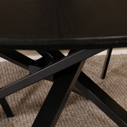 Eettafel Ronsi Antoinette rond 150cm zwart MDF