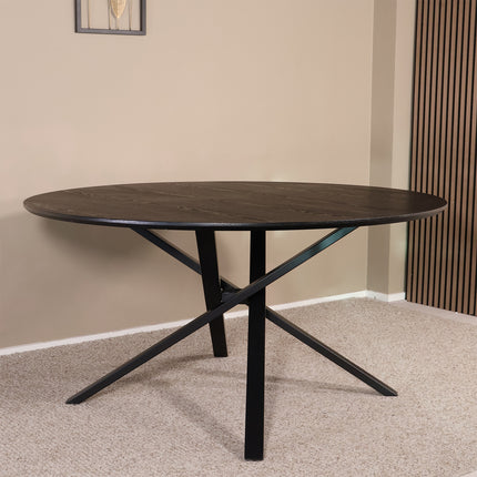 Eettafel Ronsi Antoinette rond 150cm zwart MDF