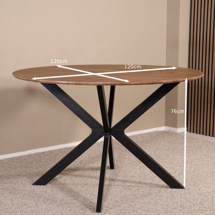 Eettafel Ronsi rond 120cm bruin MDF