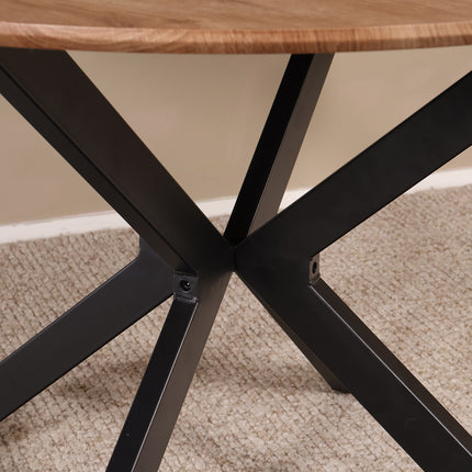 Eettafel Ronsi rond 120cm bruin MDF