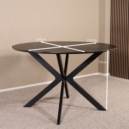 Eettafel Ronsi rond 120cm zwart MDF