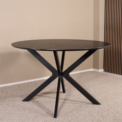 Eettafel Ronsi rond 120cm zwart MDF