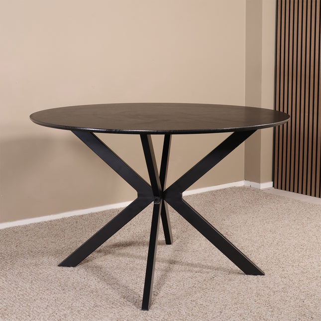 Eettafel Ronsi rond 120cm zwart MDF