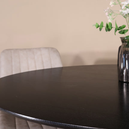 Eettafel Ronsi rond 130cm zwart MDF