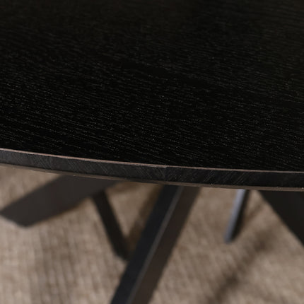 Eettafel Ronsi rond 130cm zwart MDF