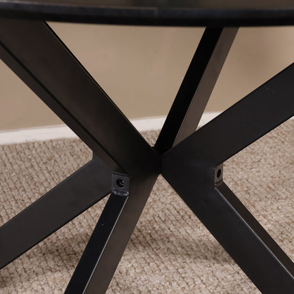 Eettafel Ronsi rond 130cm zwart MDF