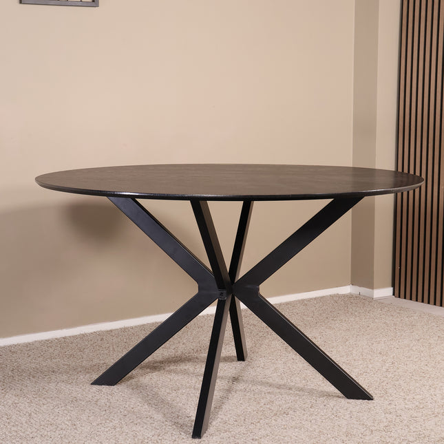 Eettafel Ronsi rond 130cm zwart MDF