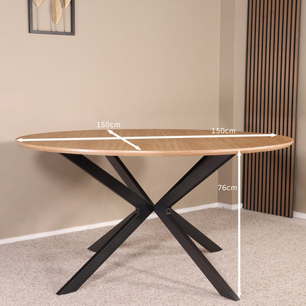 Eettafel Ronsi rond 150cm bruin MDF