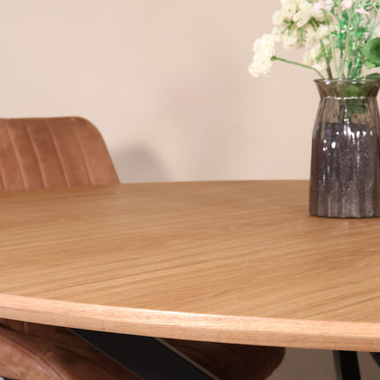 Eettafel Ronsi rond 150cm bruin MDF