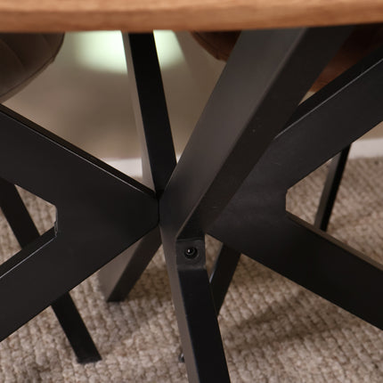 Eettafel Ronsi rond 140cm bruin MDF