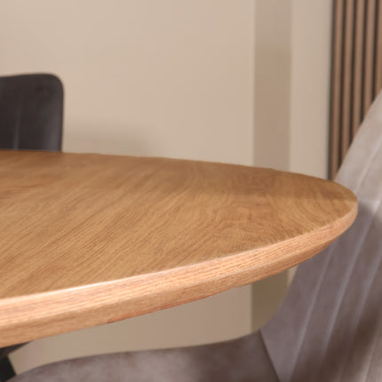 Eettafel Ronsi rond 150cm bruin MDF