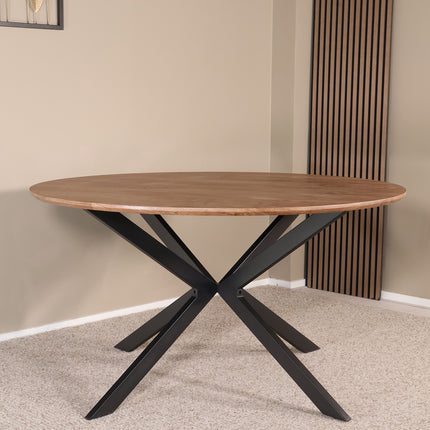 Eettafel Ronsi rond 140cm bruin MDF