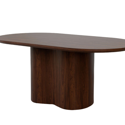 Eettafel Japandi ovaal walnoot MDF 180cm Rumi