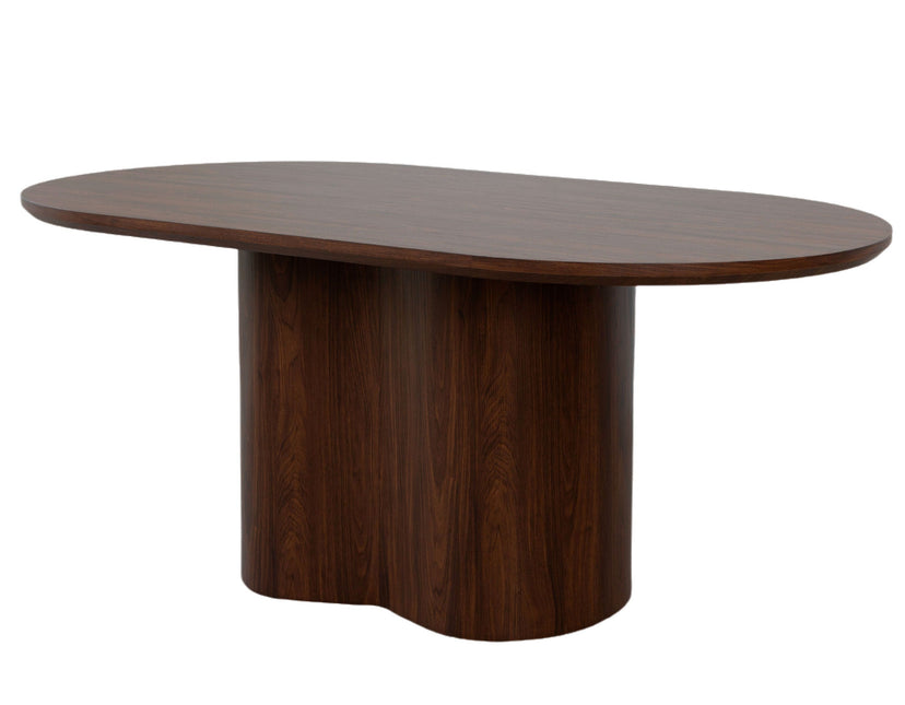 Eettafel Japandi ovaal walnoot MDF 180cm Rumi