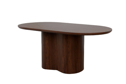 Eettafel Japandi ovaal walnoot MDF 180cm Rumi