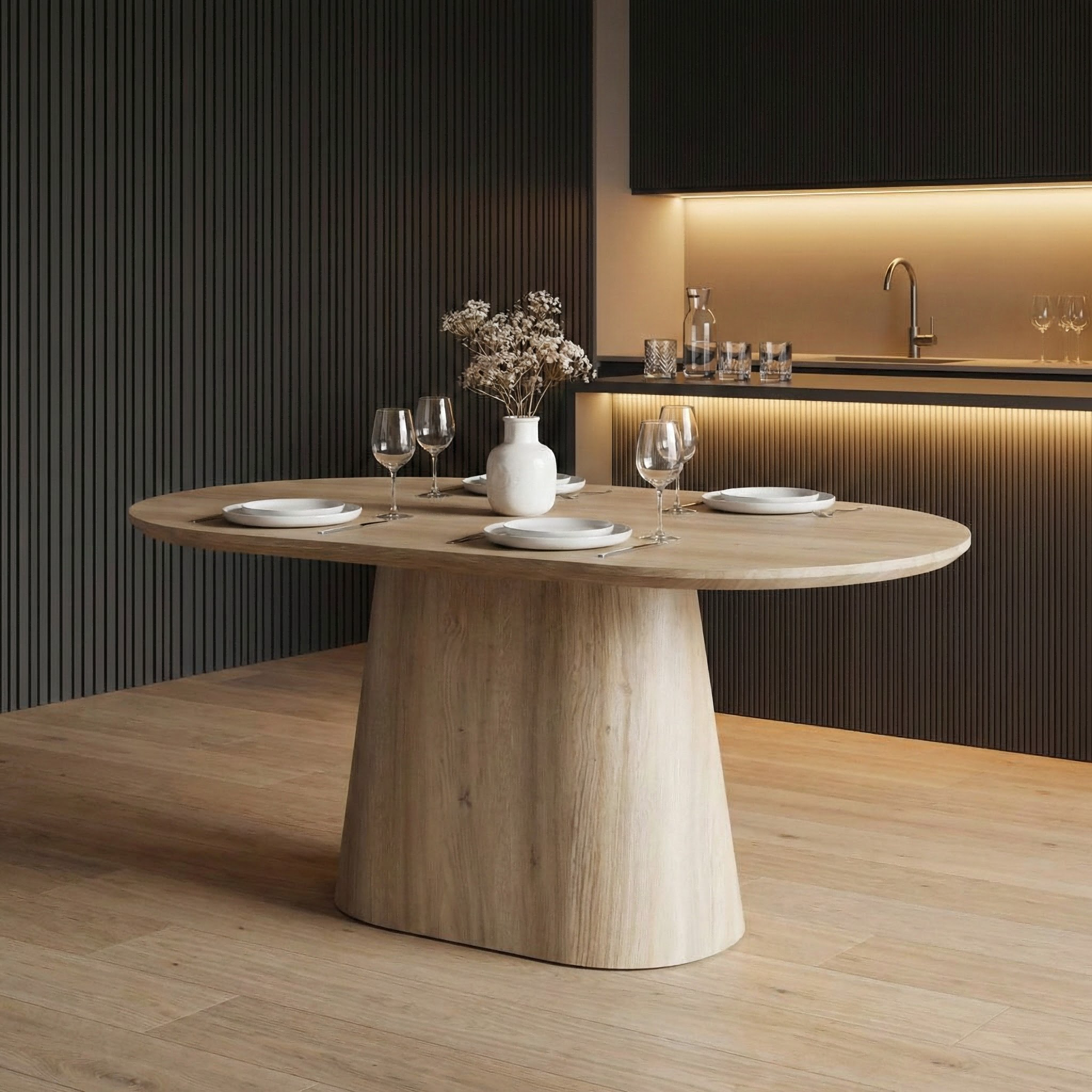 Eettafel Coco ovaal Lichtbruin mangohout 180cm Eettafel Coco ovaal Lichtbruin mangohout 180cm