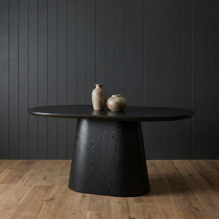 Eettafel Japandi ovaal Saga 160cm zwart MDF