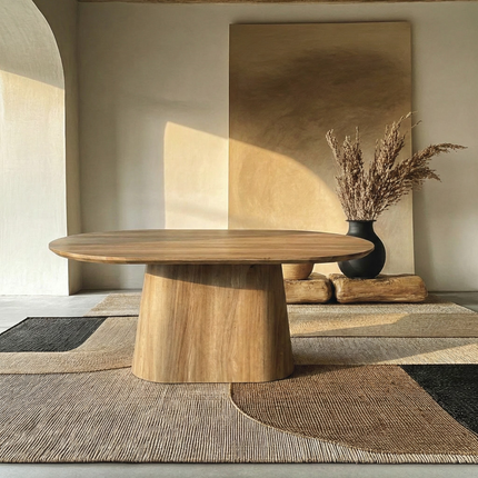 Eettafel Japandi ovaal Saga 180cm lichtbruin MDF