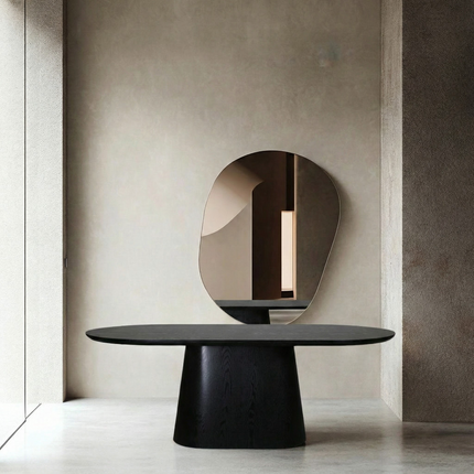 Eettafel Japandi ovaal Saga 210cm zwart MDF