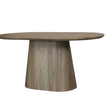 Eettafel Japandi ovaal Saga 160cm lichtbruin MDF