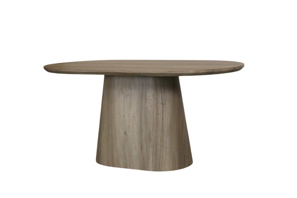 Eettafel Japandi ovaal Saga 160cm lichtbruin MDF