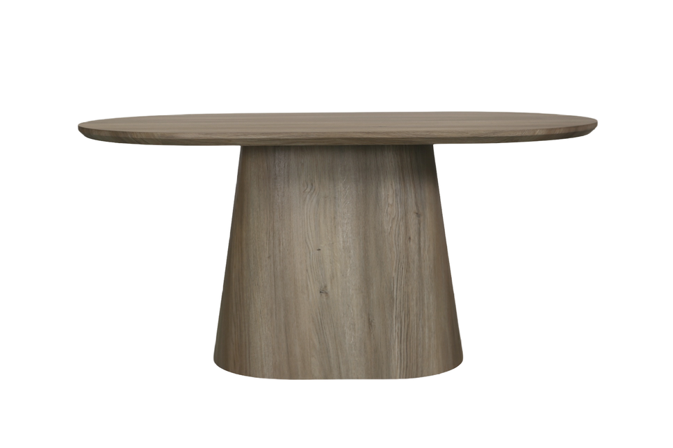 Eettafel Japandi ovaal Saga 160cm lichtbruin MDF