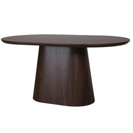 Eettafel Japandi ovaal Saga 160cm walnoot MDF