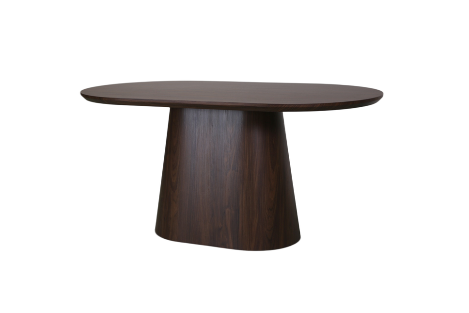 Eettafel Japandi ovaal Saga 160cm walnoot MDF