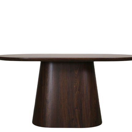 Eettafel Japandi ovaal Saga 160cm walnoot MDF